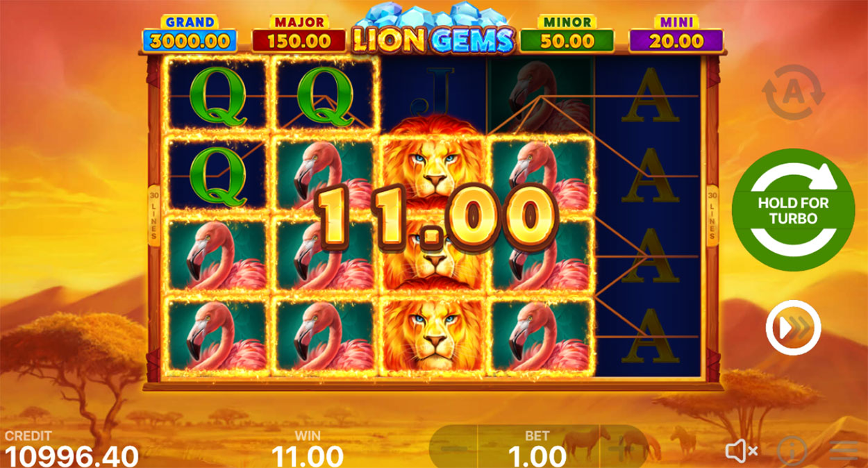 Играть в игровой автомат Драгоценности Льва.